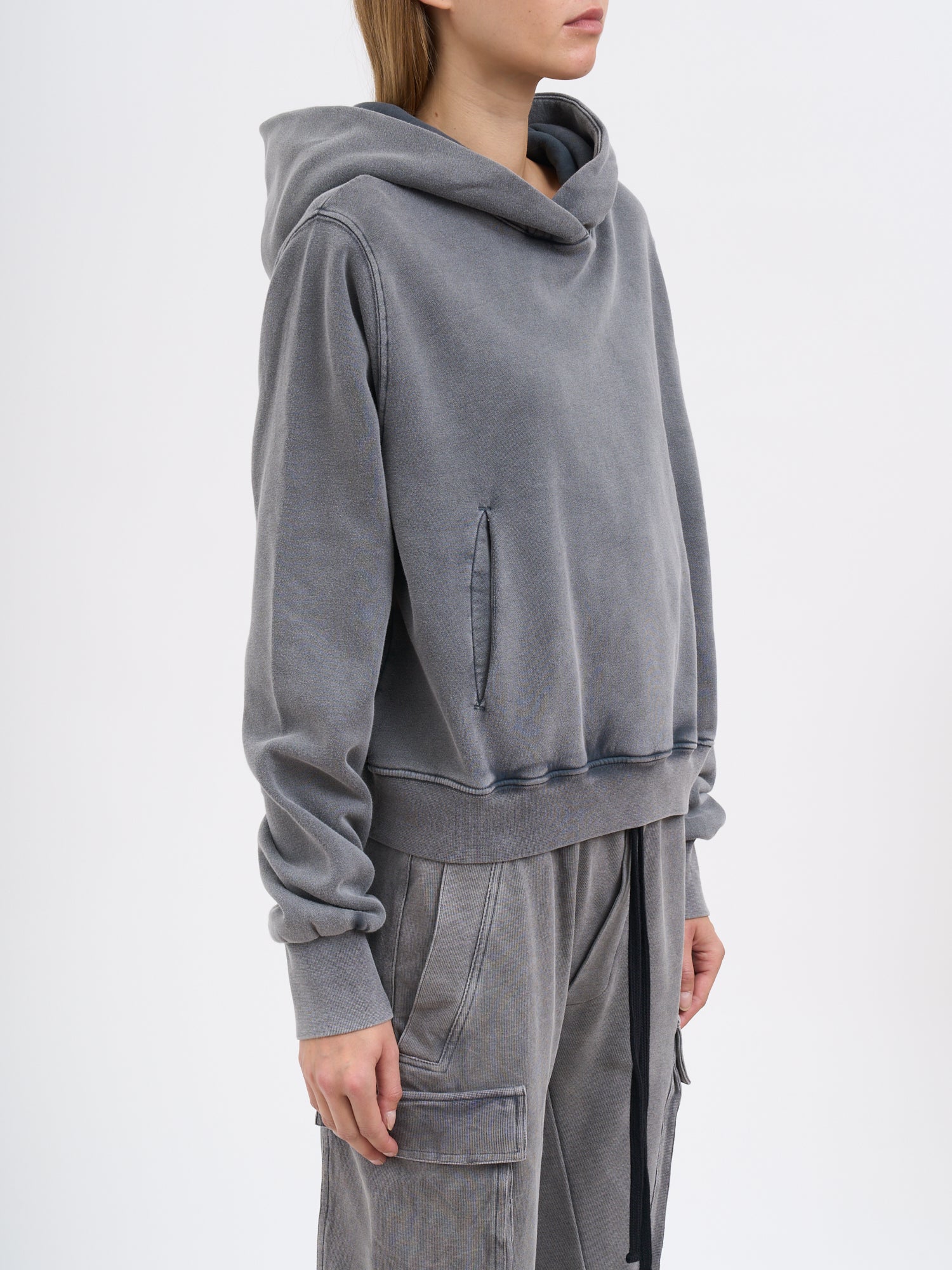 THOM KROM Garment-Dyed Cotton Hoodie for Women