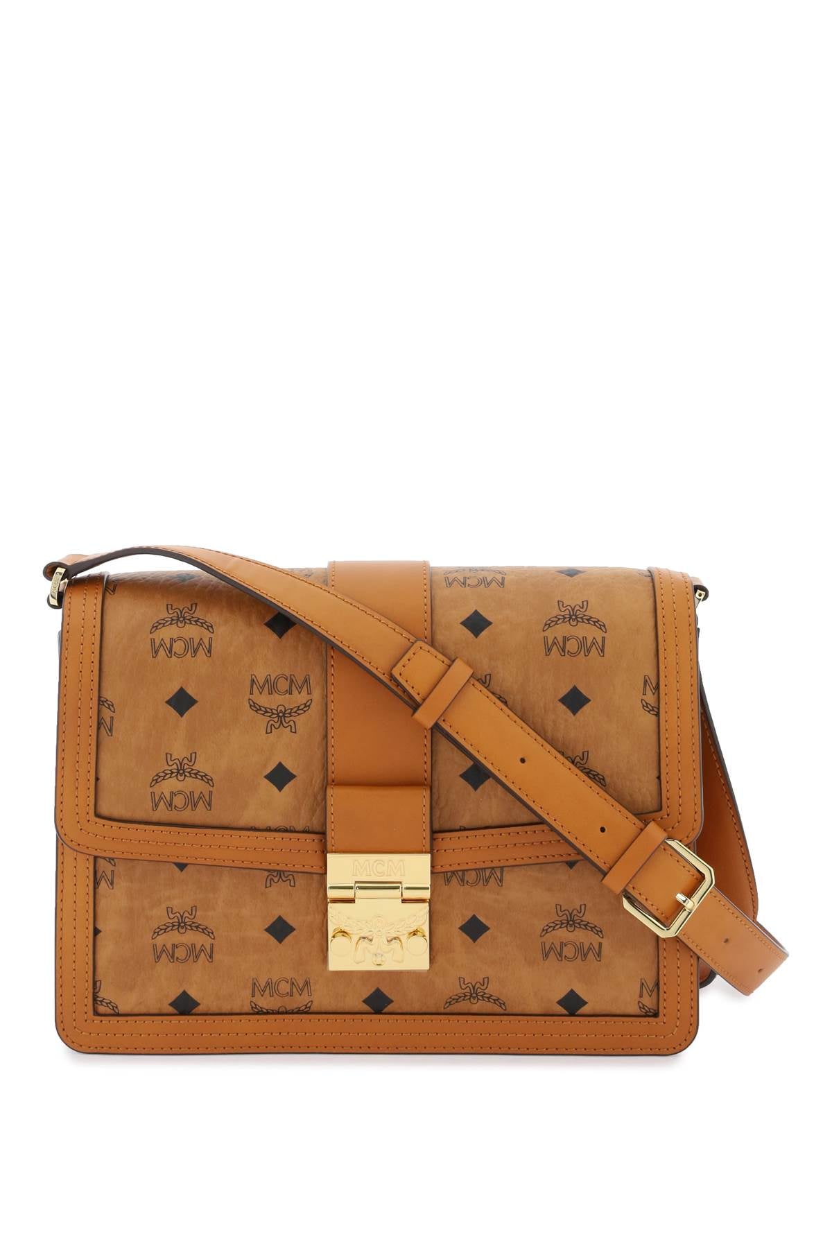 MCM Printed Canvas and Leather Tracy Crossbody Handbag
