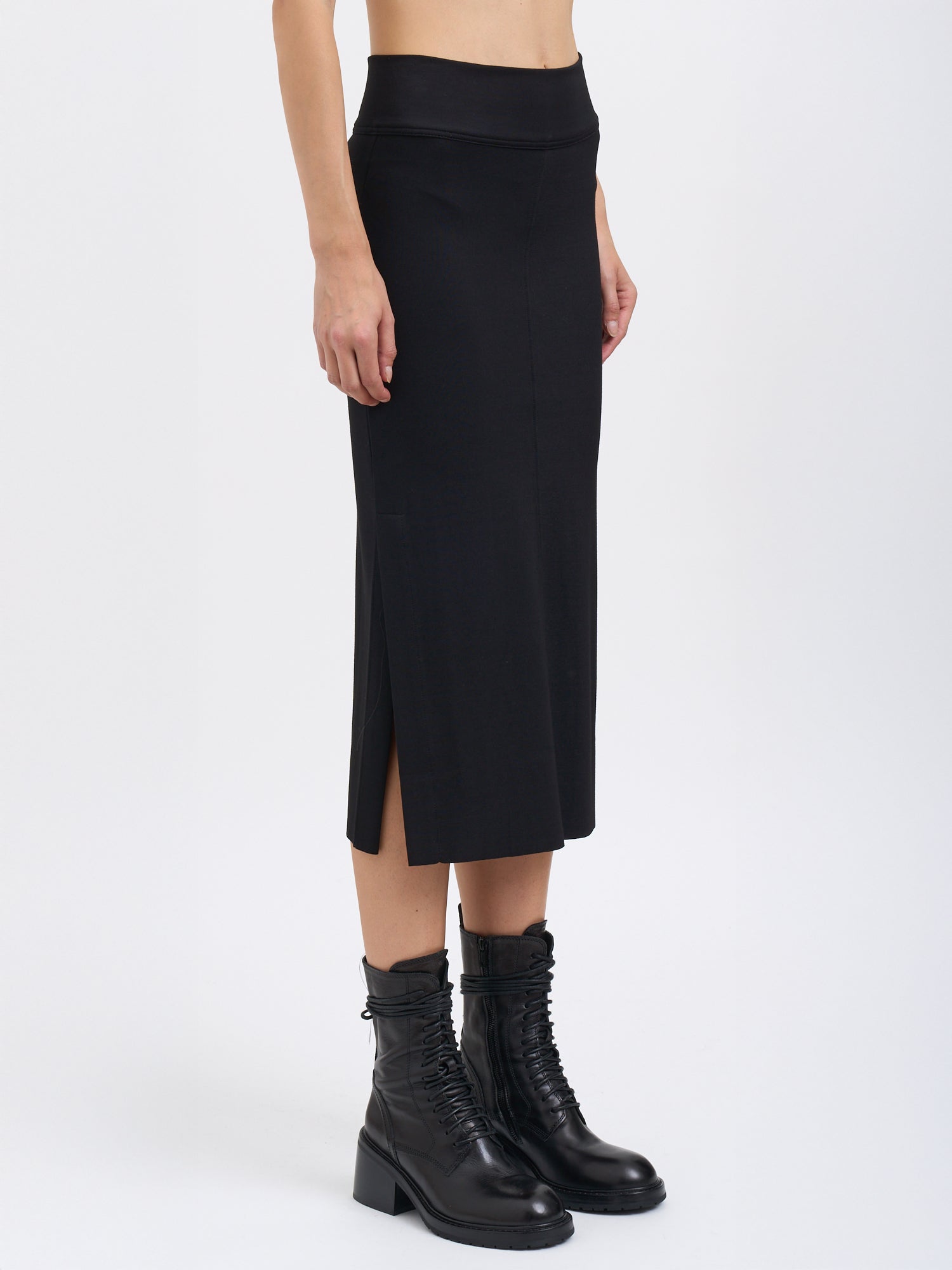 THOM KROM High-Waisted Midi Skirt with Long Side Slits
