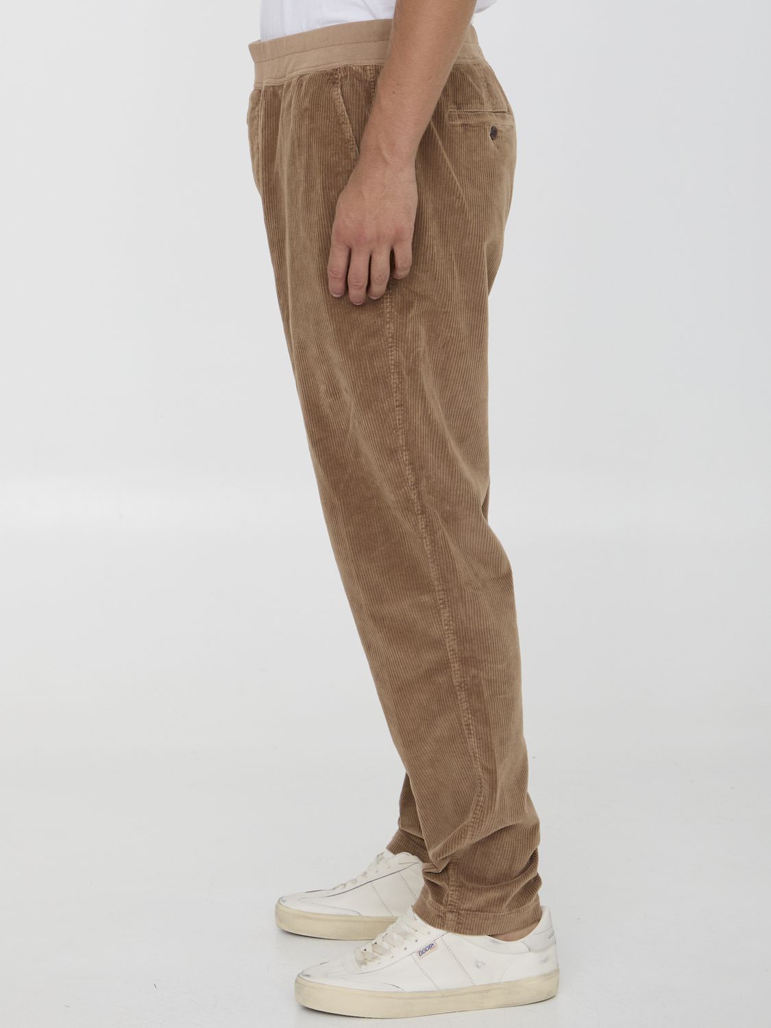 JAMES PERSE Corduroy Pants with Elastic Waistband - Regular Fit