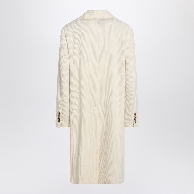 BRUNELLO CUCINELLI Ivory Corduroy Single-Breasted Jacket