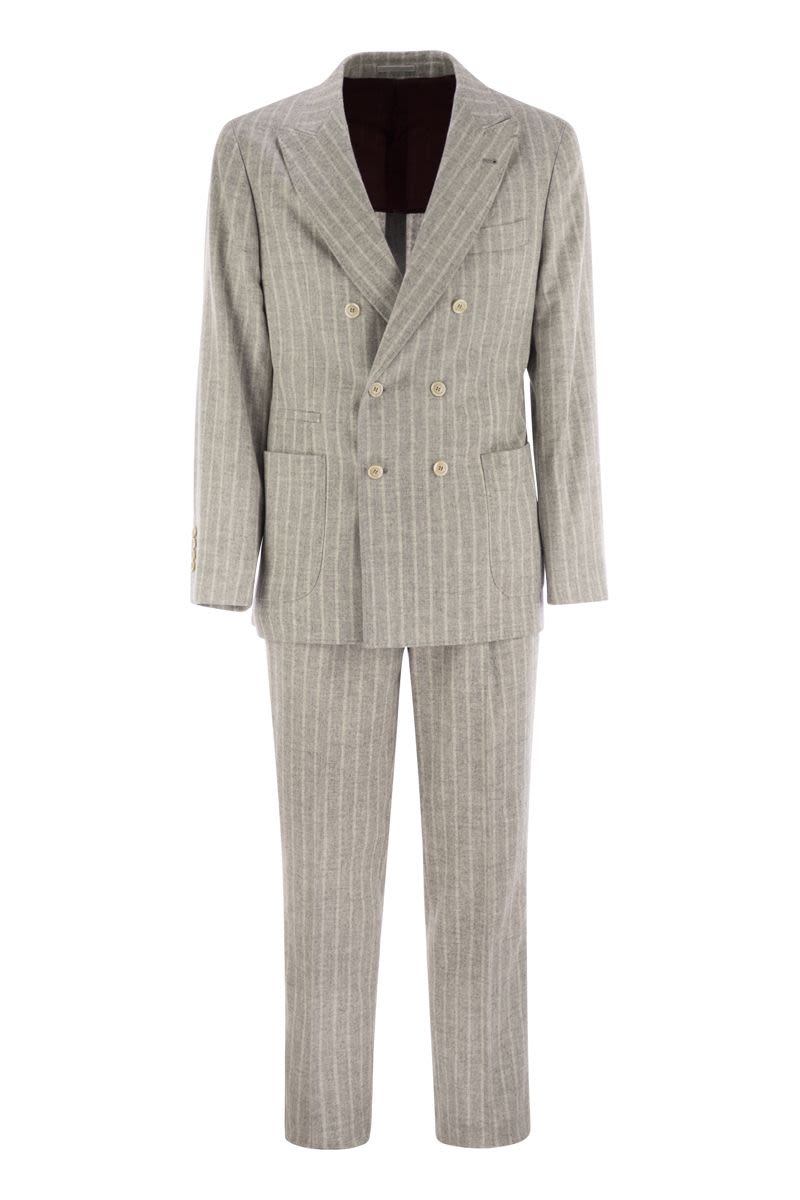 BRUNELLO CUCINELLI Pinstripe Suit of Alpaca and Comfort Wool