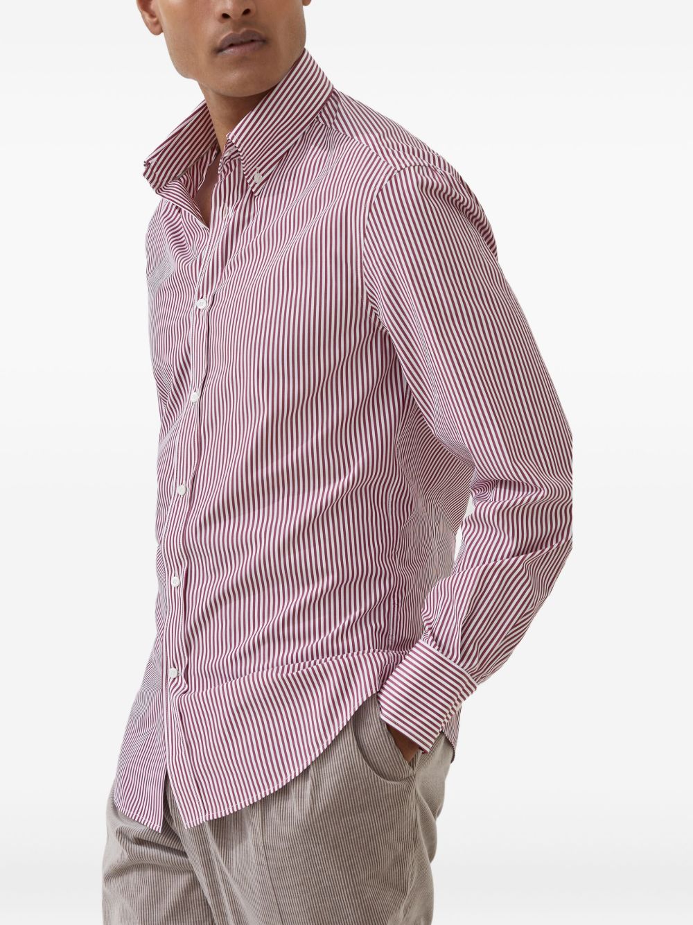 BRUNELLO CUCINELLI Striped Cotton Shirt for Men