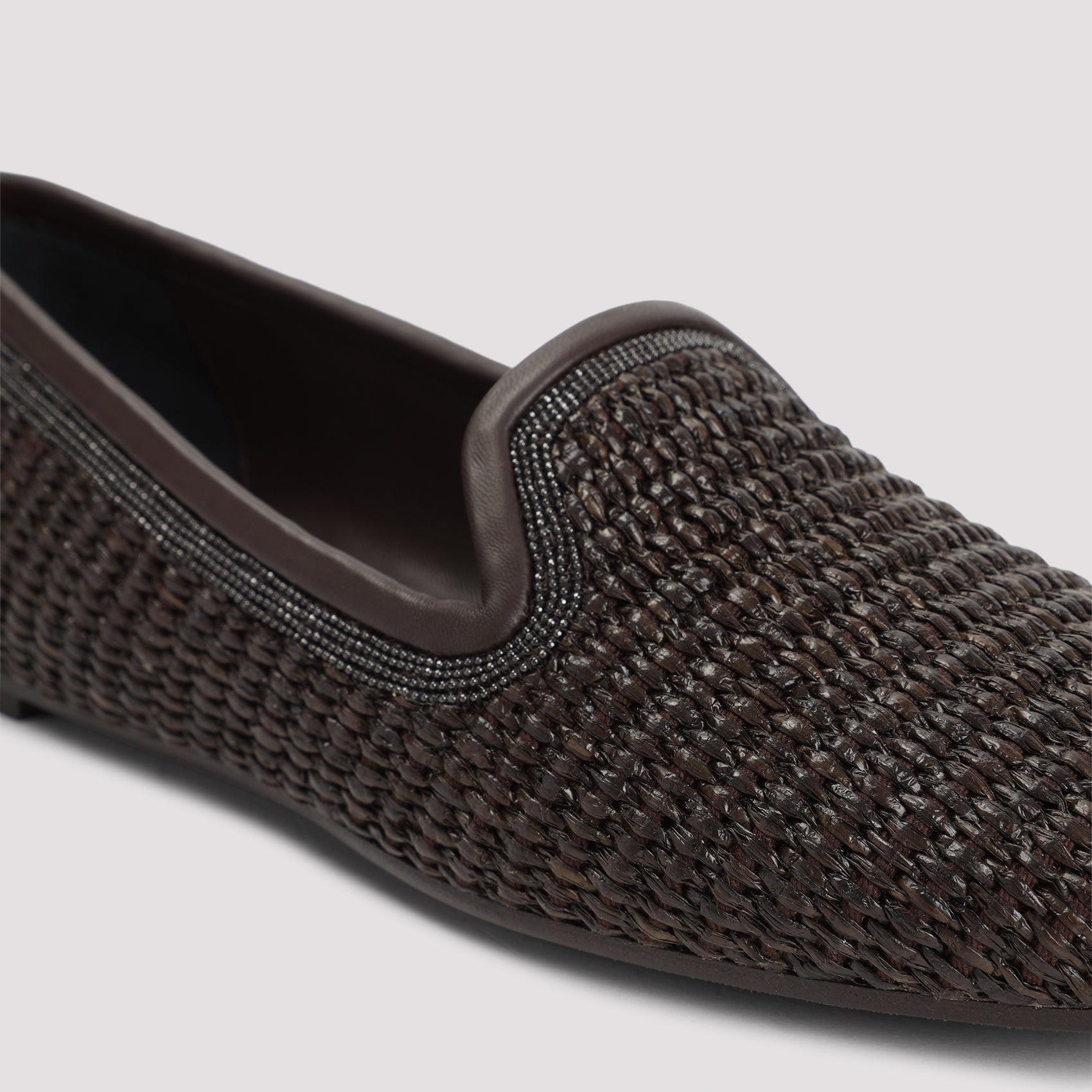 BRUNELLO CUCINELLI Techno Raffia Women's Slipper with Precious Trim