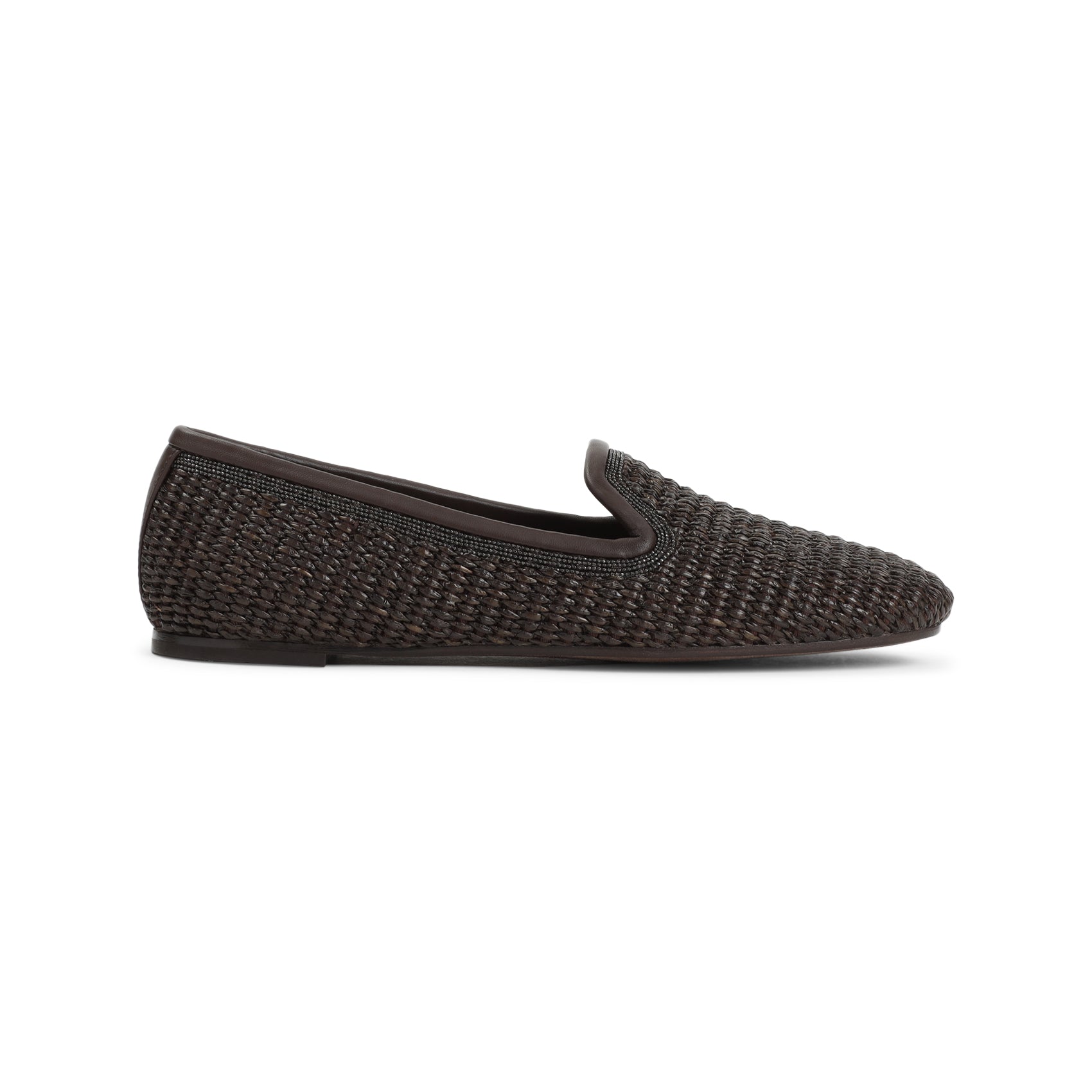 BRUNELLO CUCINELLI Elegant Low Heeled Moccasins with Signature Detail