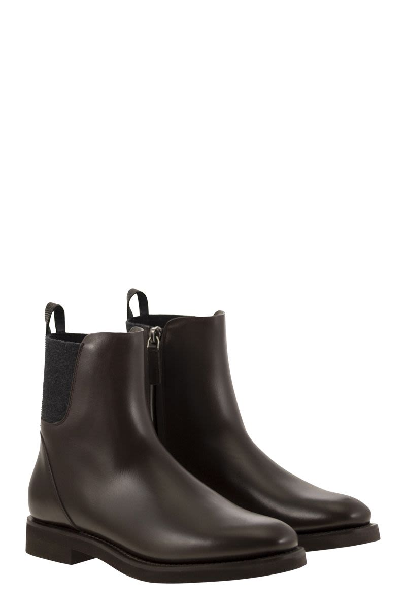 BRUNELLO CUCINELLI Timeless Chelsea Boot with Shiny Detail