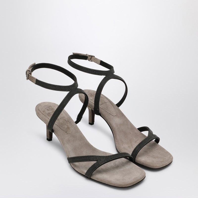 BRUNELLO CUCINELLI Elegant Women's Sandal with Precious Straps