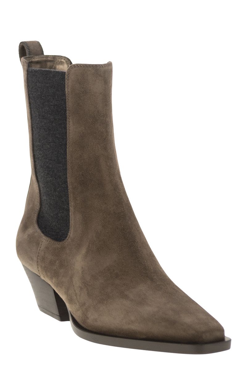 BRUNELLO CUCINELLI Women's Texan Suede Ankle Boot - 4.5 cm Heel