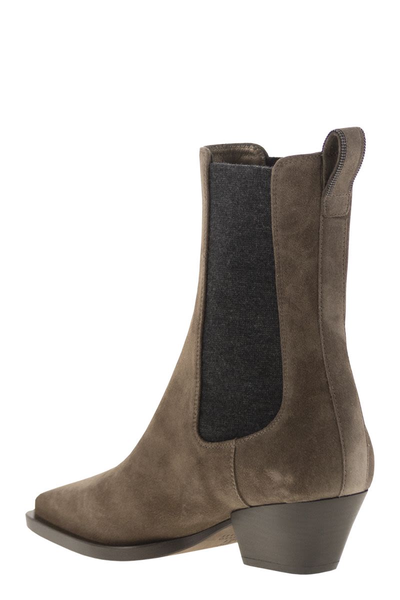 BRUNELLO CUCINELLI Women's Texan Suede Ankle Boot - 4.5 cm Heel