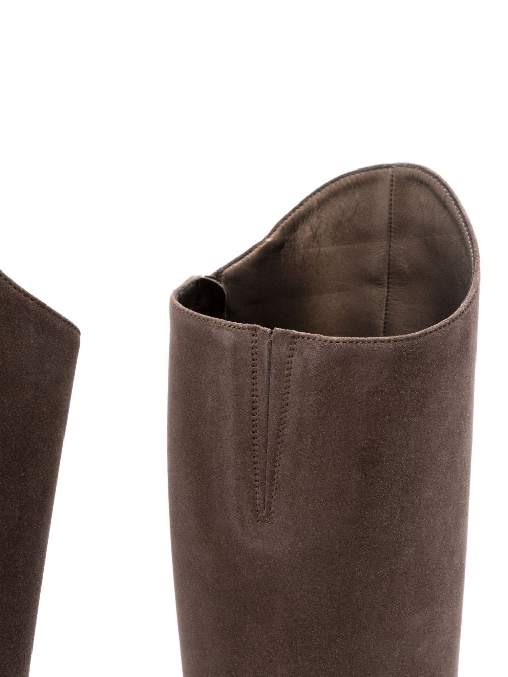 BRUNELLO CUCINELLI Suede Leather Boots with Side Zip and Chain Detail