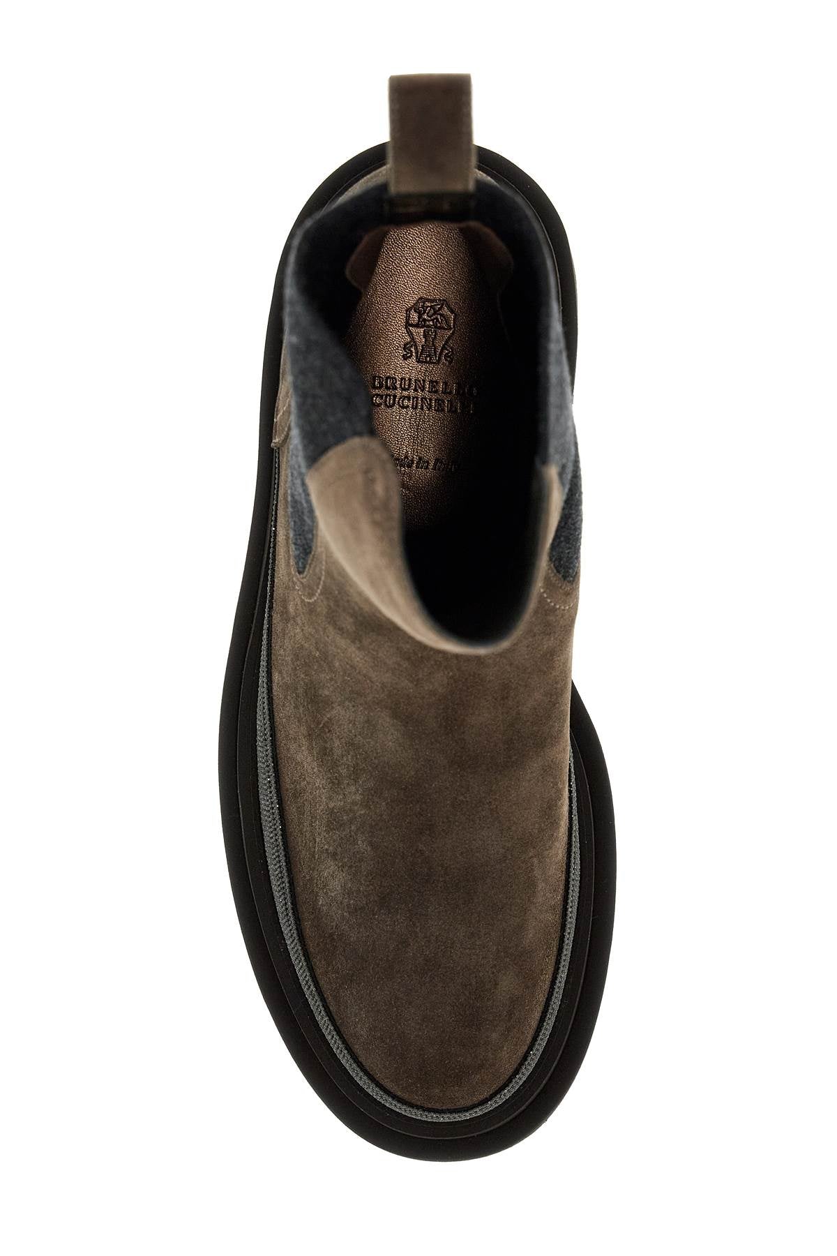 BRUNELLO CUCINELLI Signature Suede Boots with Monili Chain Detail