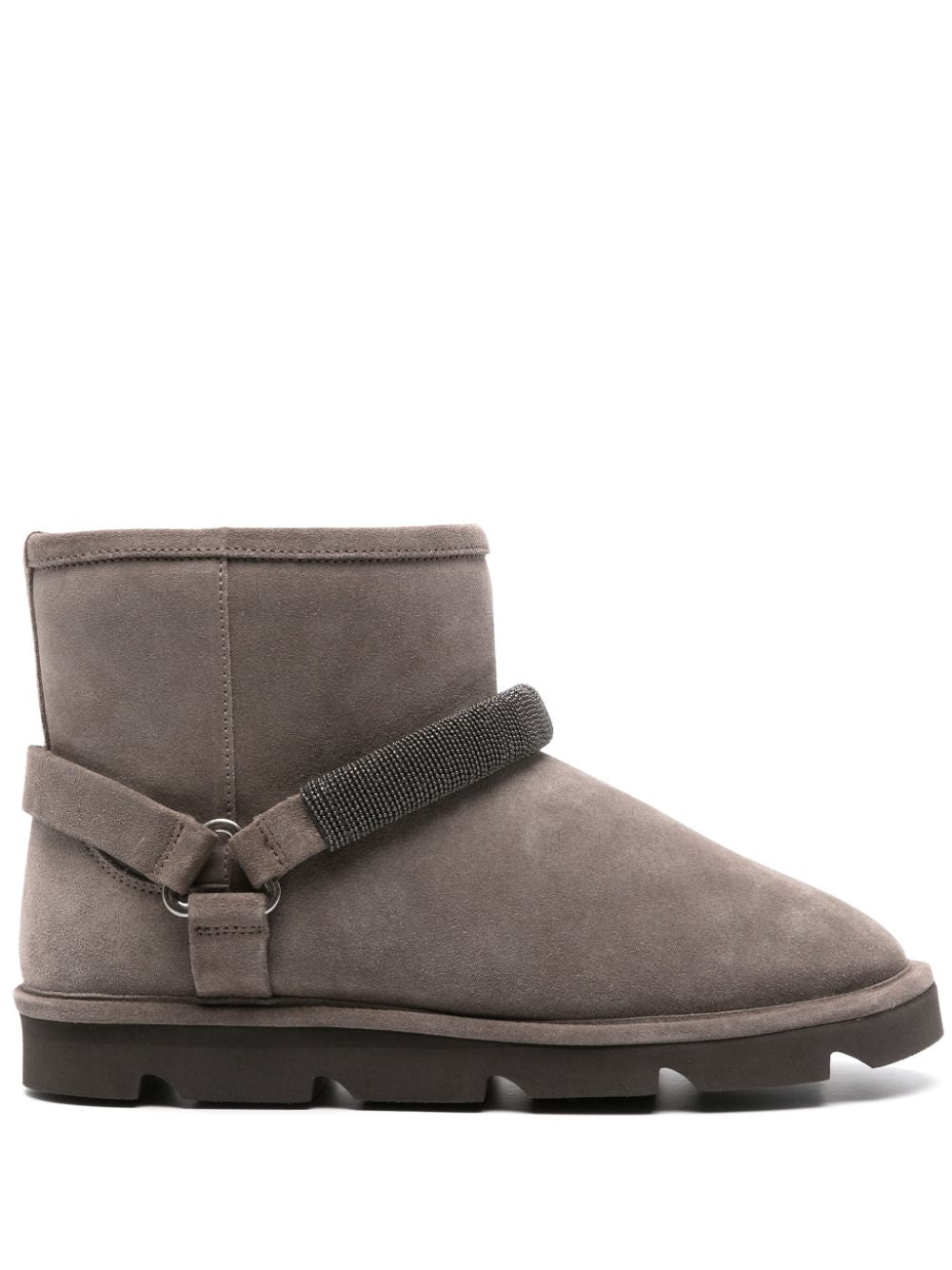 BRUNELLO CUCINELLI Suede Ankle Boots with Shearling Lining for Women