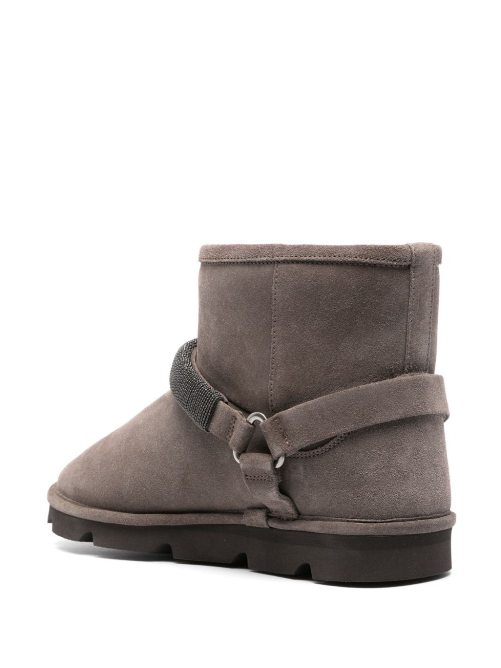BRUNELLO CUCINELLI Suede Ankle Boots with Shearling Lining for Women