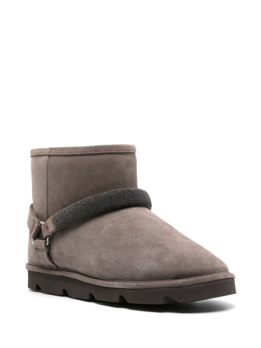 BRUNELLO CUCINELLI Suede Ankle Boots with Shearling Lining for Women