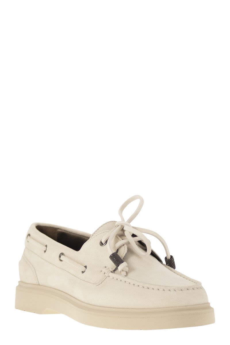 BRUNELLO CUCINELLI Velvet Penny Loafer with Shiny Accents