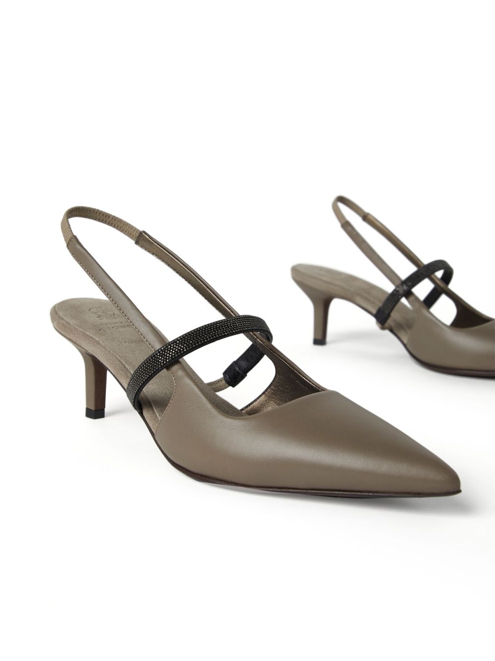 BRUNELLO CUCINELLI Leather Slingback Pumps