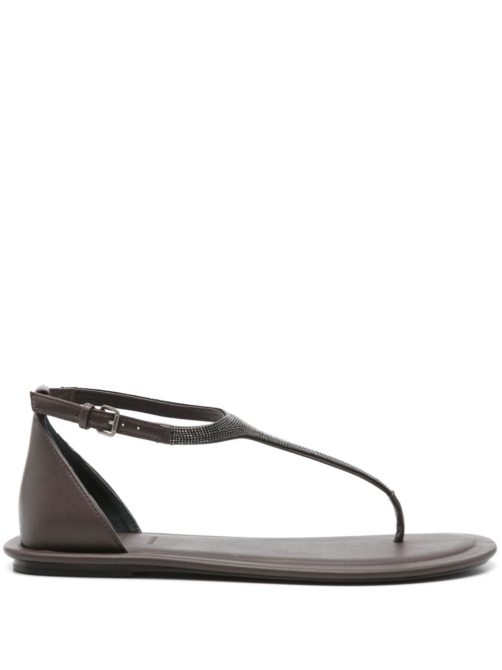BRUNELLO CUCINELLI Elegantly Crafted Nappa Leather Sandals with Precious Strap - 1.5 cm Heel