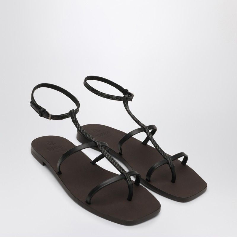 BRUNELLO CUCINELLI Elegantly Crafted Sandals with Decorative Charm