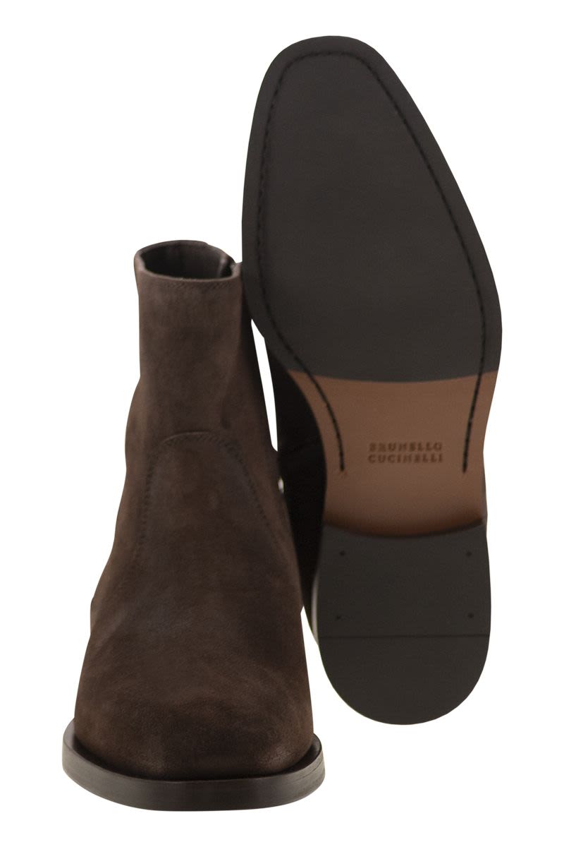 BRUNELLO CUCINELLI Suede Chelsea Boot - Comfortable Height