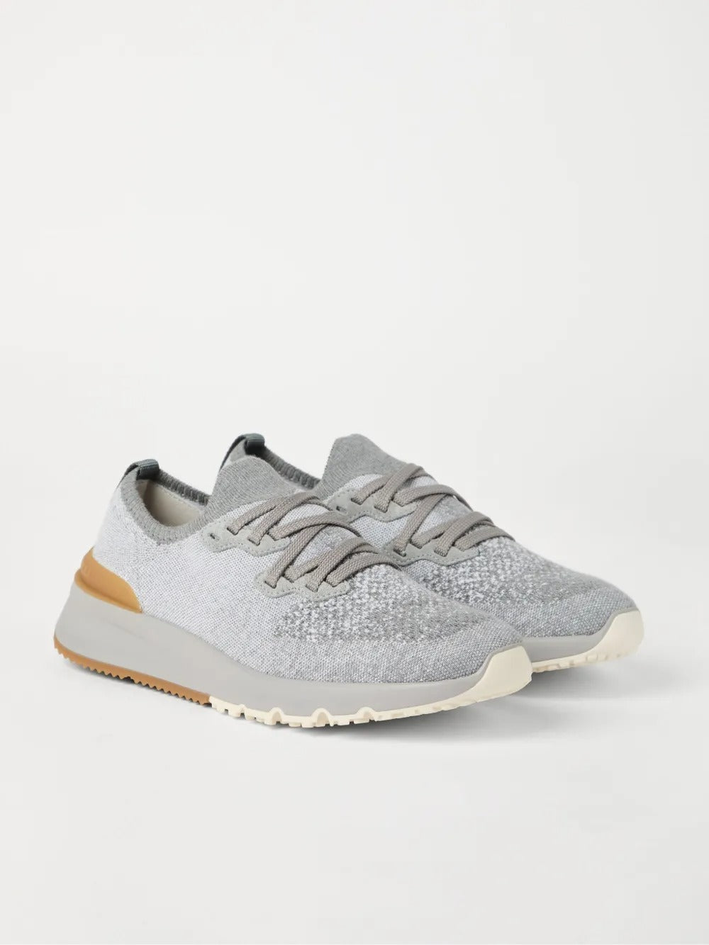 BRUNELLO CUCINELLI Cotton Chiné Knit Runner Sneaker for Men