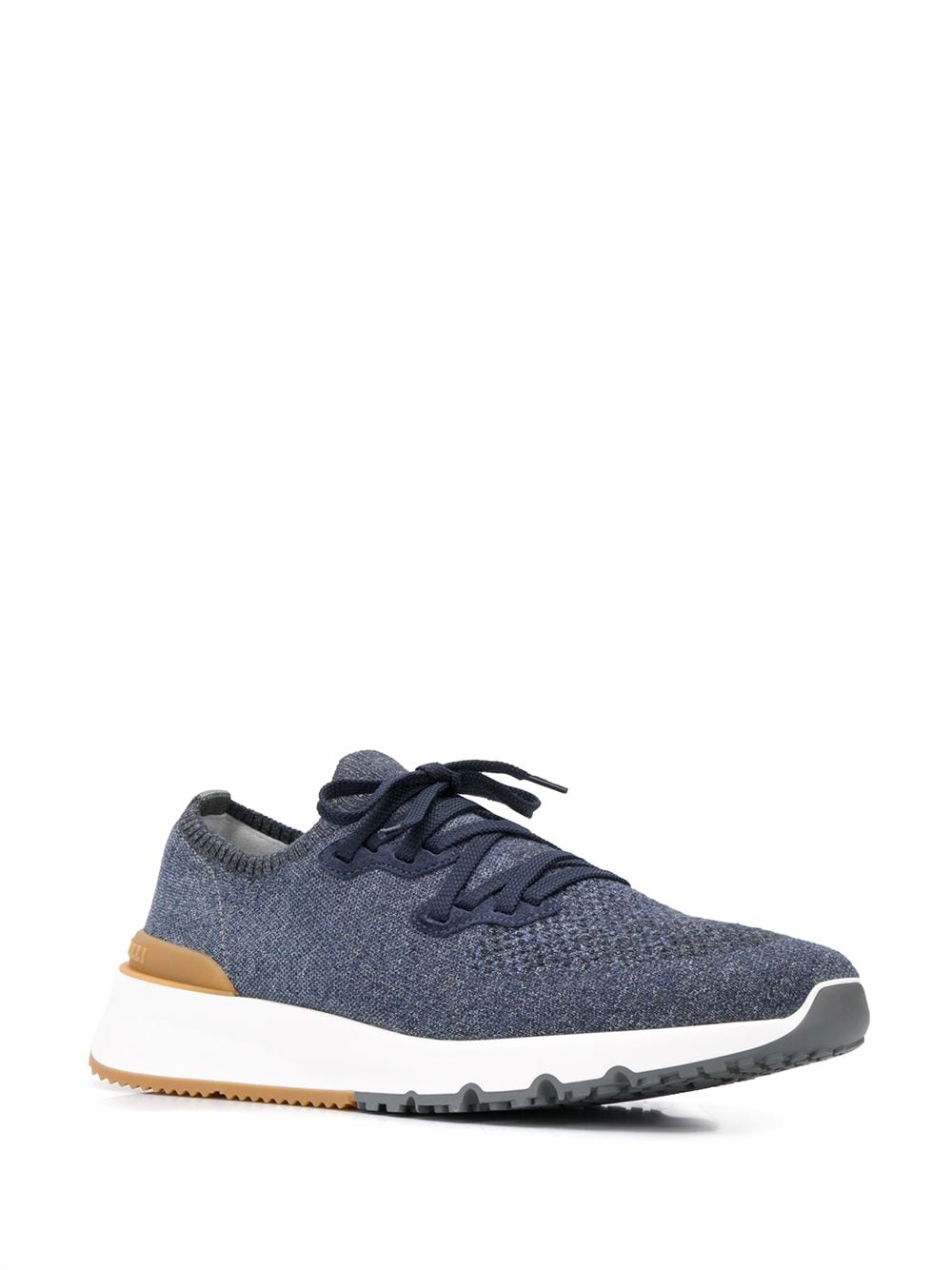 BRUNELLO CUCINELLI Cotton Knit Lace-Up Trainers for Men