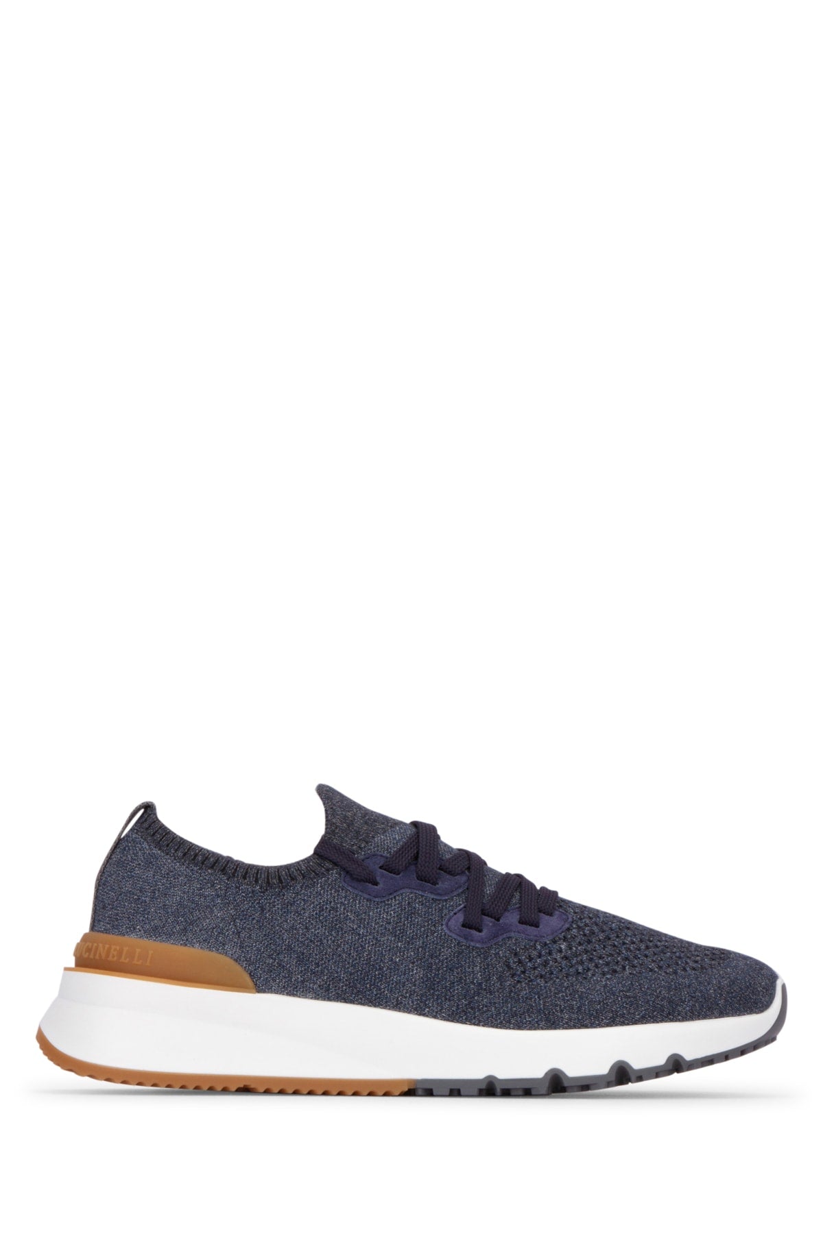BRUNELLO CUCINELLI Cotton Knit Lace-Up Trainers for Men