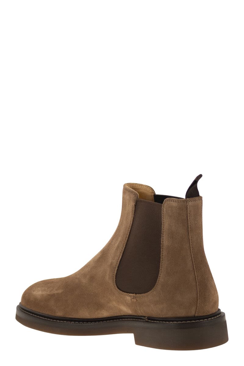 BRUNELLO CUCINELLI Suede Chelsea Boot for Men - Comfortable Height Design