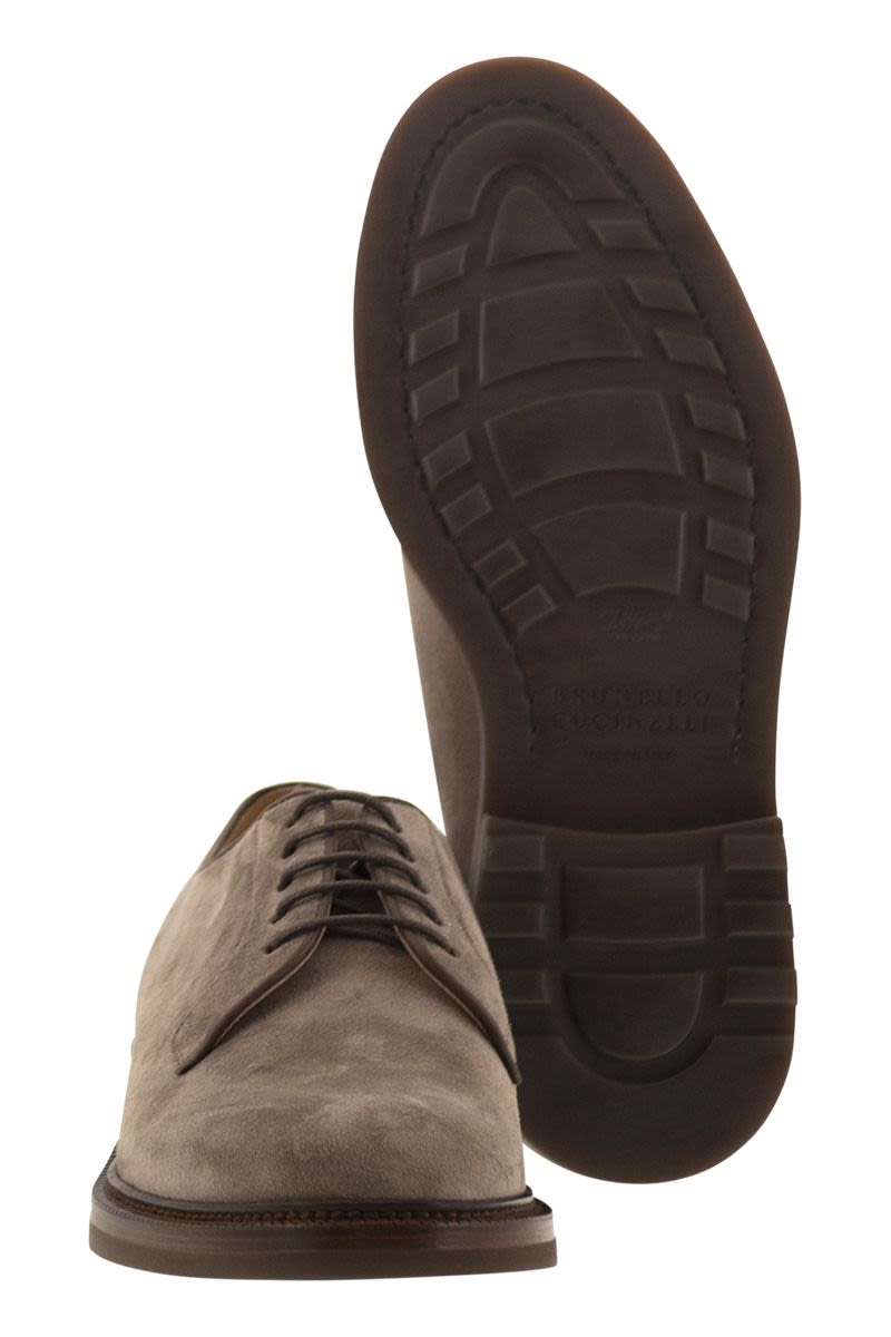 BRUNELLO CUCINELLI Men's Suede Leather Lace-Up Shoes