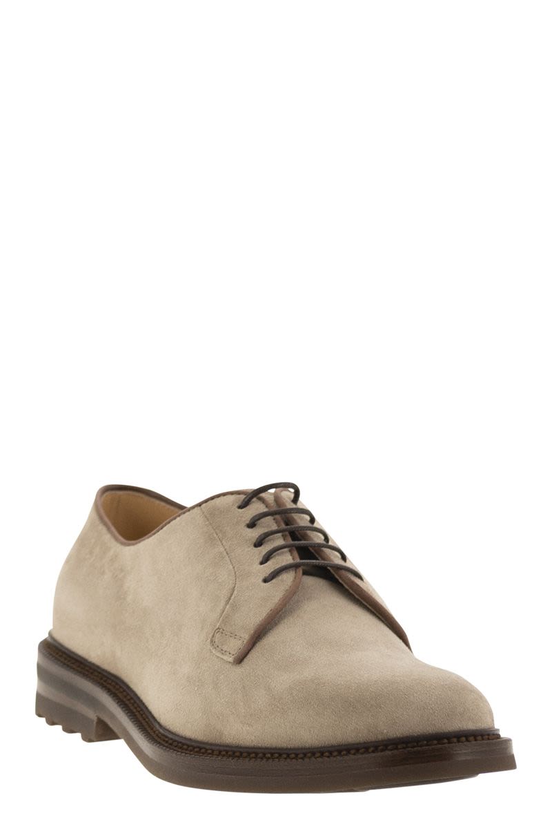 BRUNELLO CUCINELLI Suede Derby Dress Shoes - Timeless Elegance