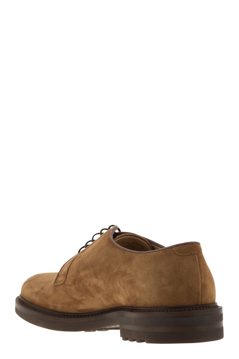 BRUNELLO CUCINELLI Suede Derby Dress Shoes for Men - 4 cm Heel Height