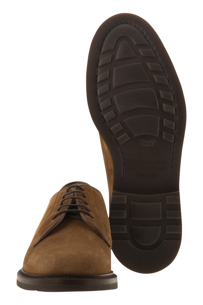 BRUNELLO CUCINELLI Suede Derby Dress Shoes for Men - 4 cm Heel Height