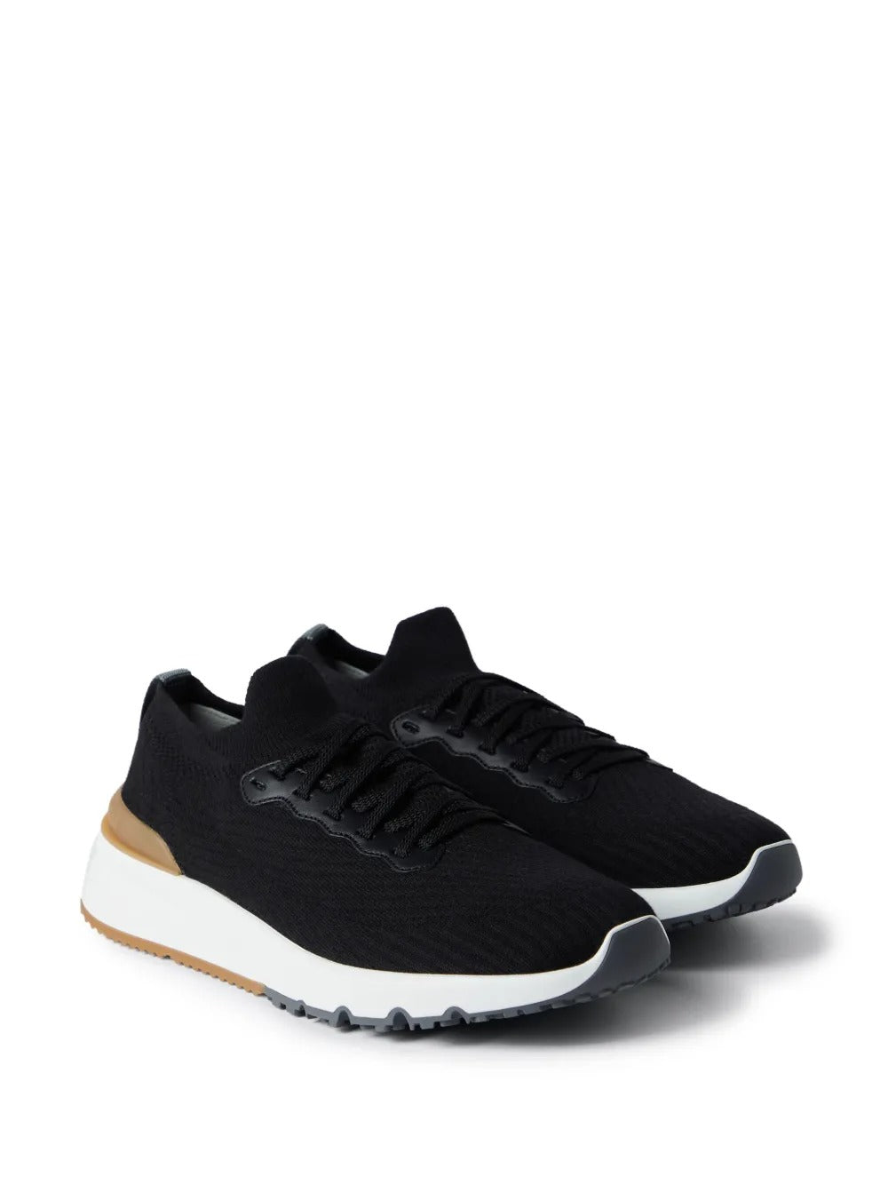 BRUNELLO CUCINELLI Tricolor Knit Leather Sneaker - Men’s FW25