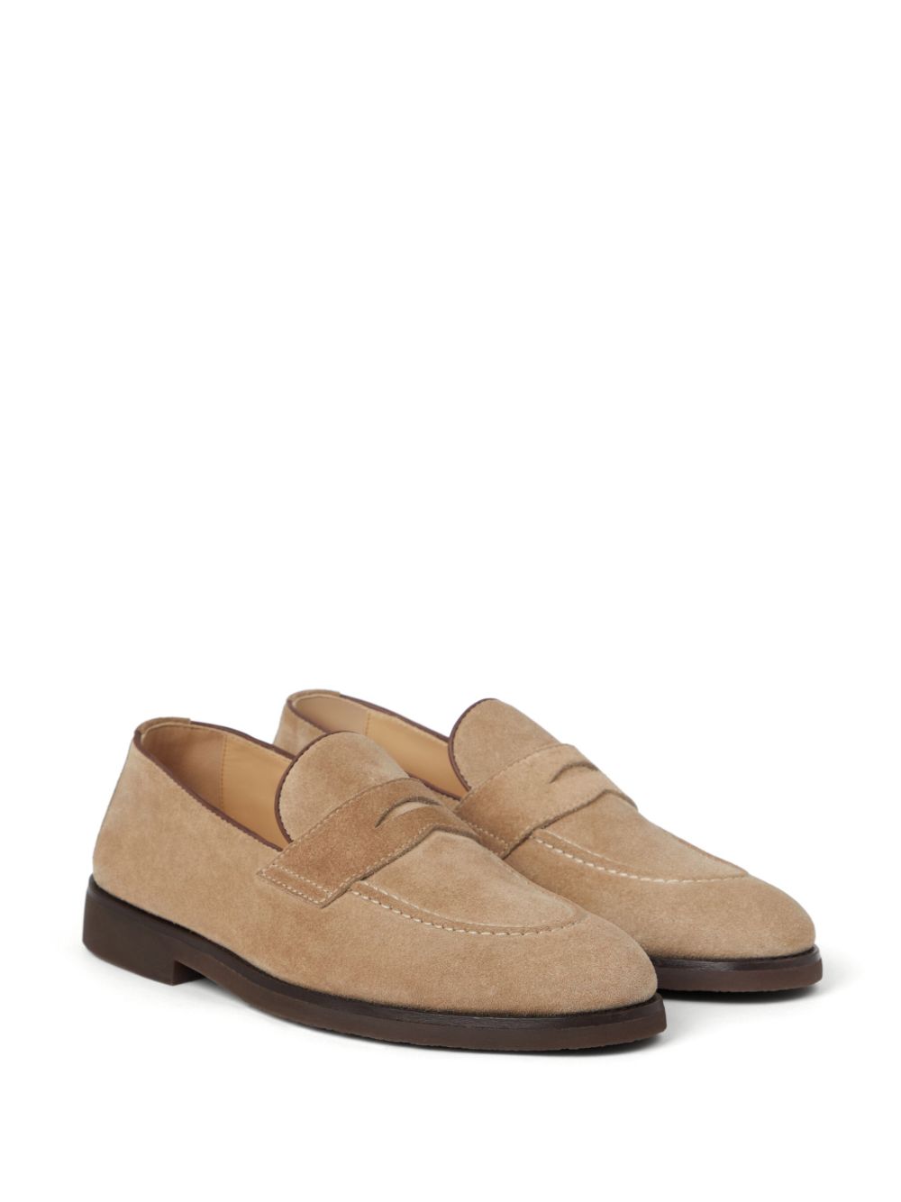 BRUNELLO CUCINELLI Suede Loafers for Men - Penny Slot Design