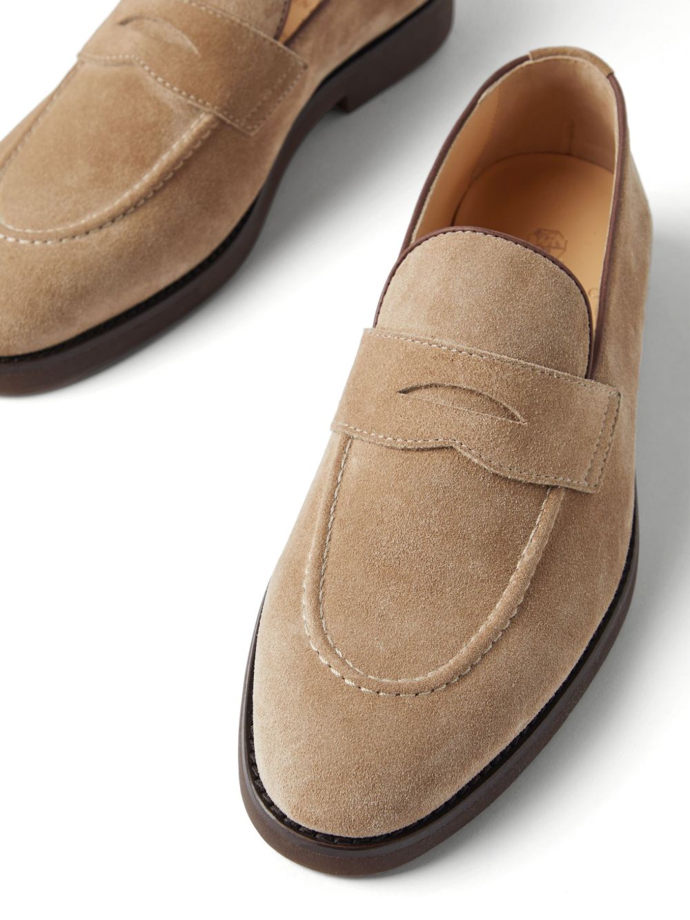 BRUNELLO CUCINELLI Suede Loafers for Men - Penny Slot Design