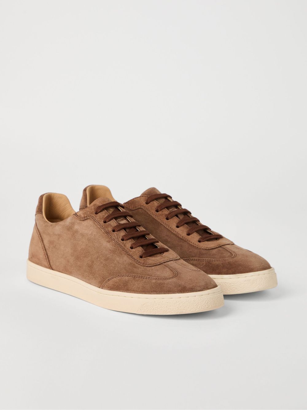 BRUNELLO CUCINELLI Suede Almond Toe Lace-Up Sneakers for Men