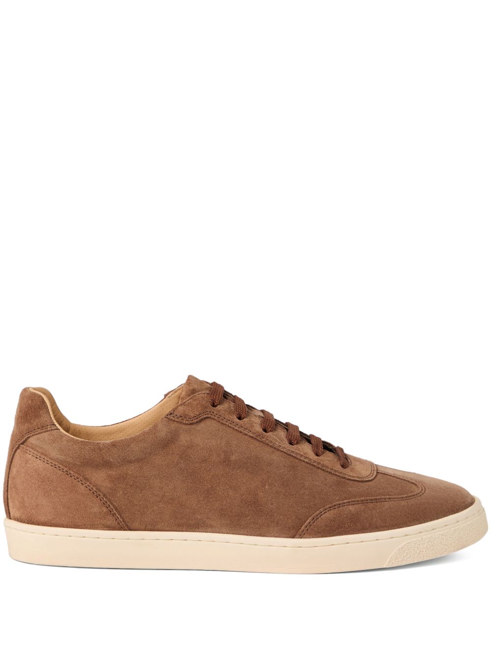 BRUNELLO CUCINELLI Suede Almond Toe Lace-Up Sneakers for Men