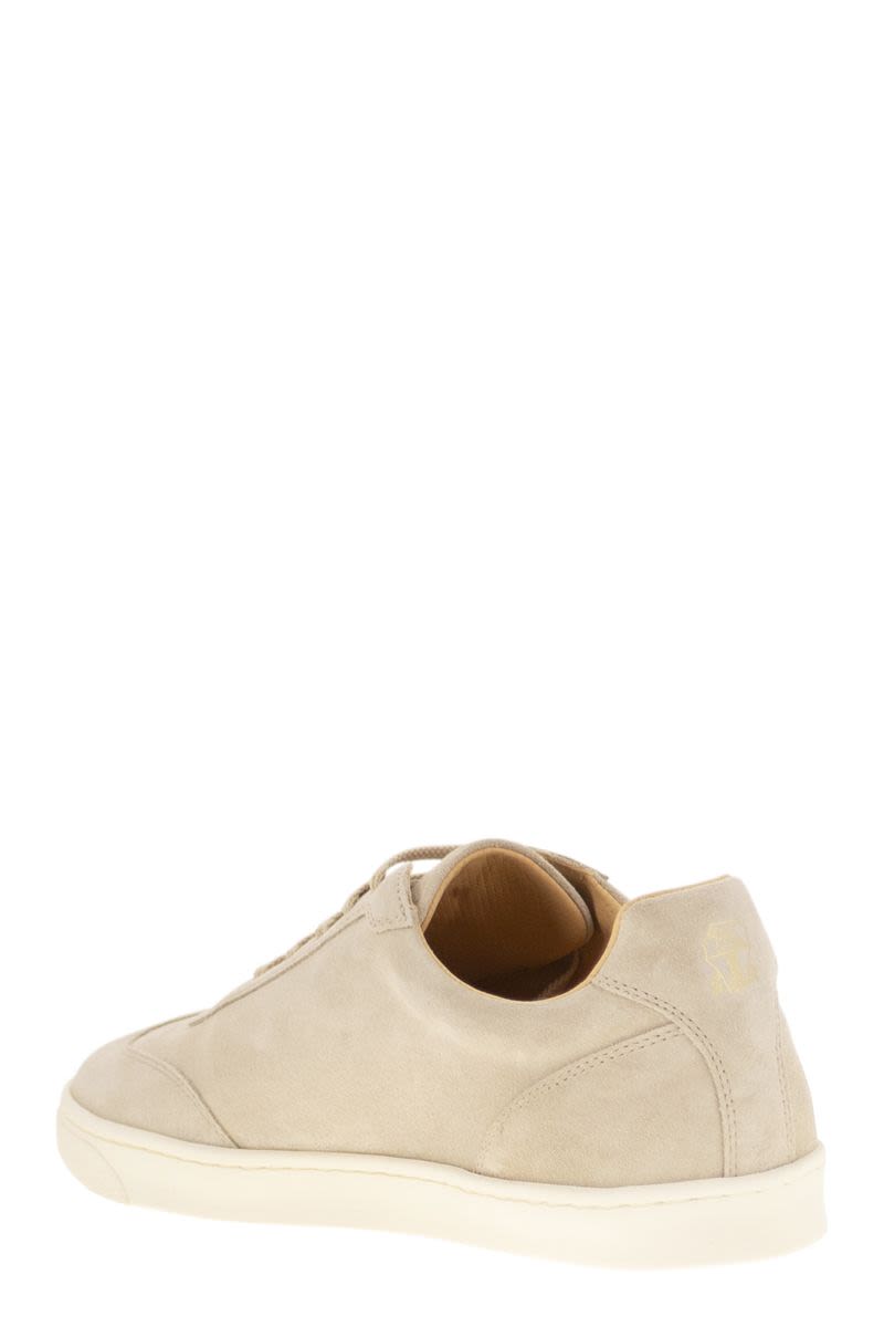 BRUNELLO CUCINELLI Washed Suede Trainers with Latex Sole