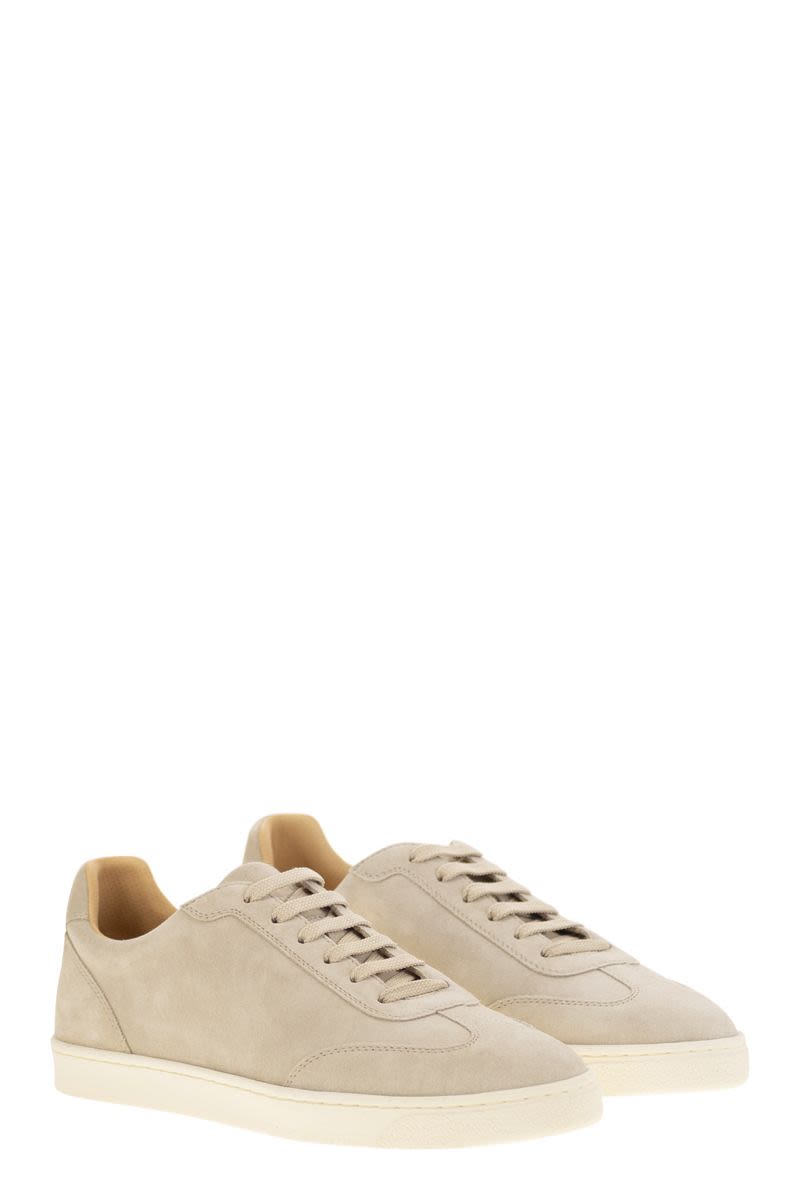 BRUNELLO CUCINELLI Washed Suede Trainers with Latex Sole