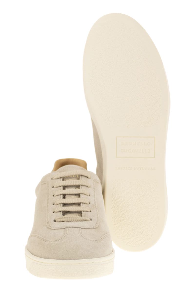 BRUNELLO CUCINELLI Washed Suede Trainers with Latex Sole
