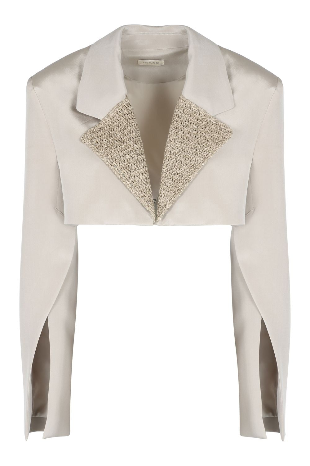 THE MANNEI Cropped Mini Silk Blazer