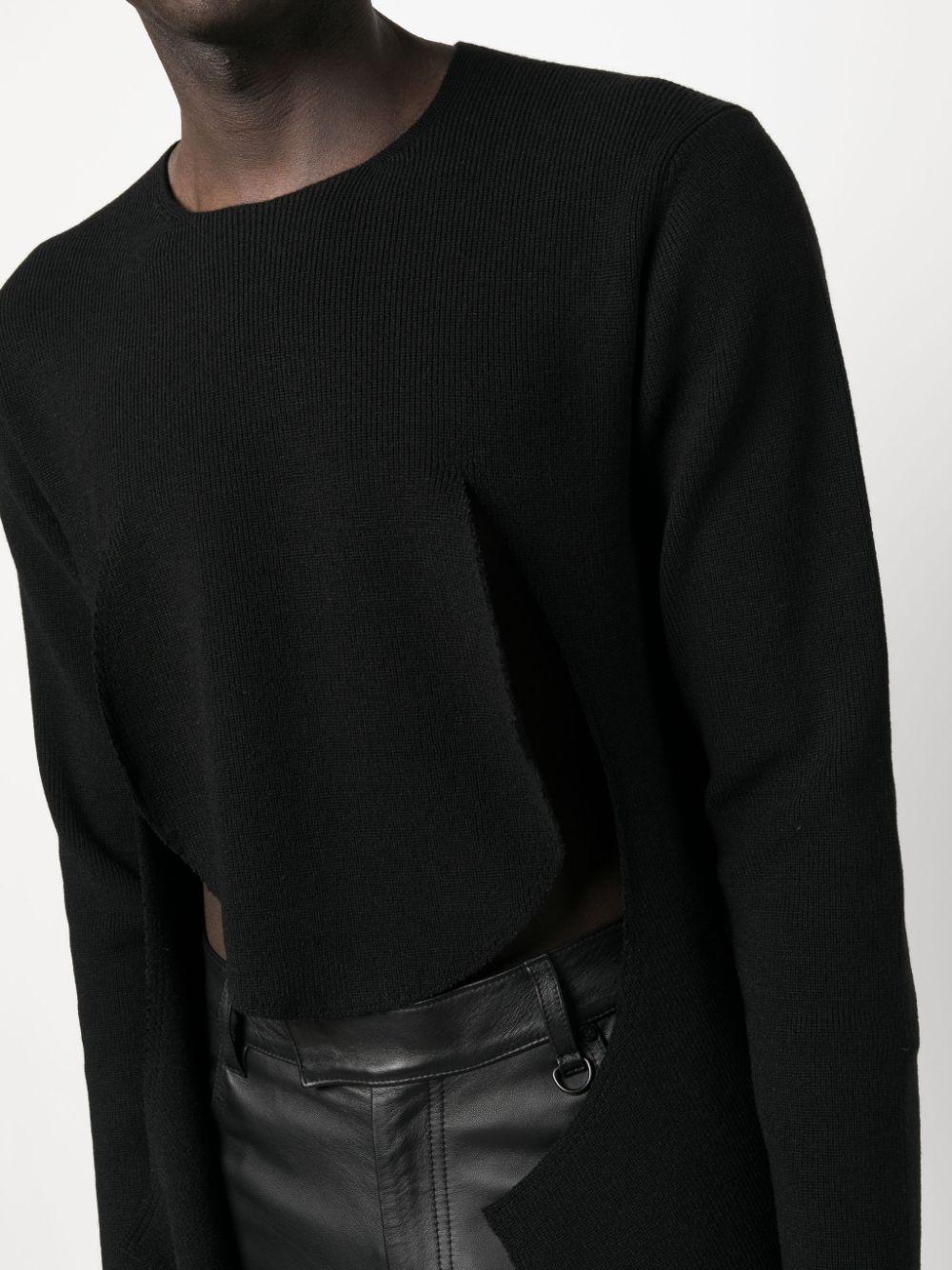 HOMME PLISSE Asymmetric Cut-Out Jumper for Men