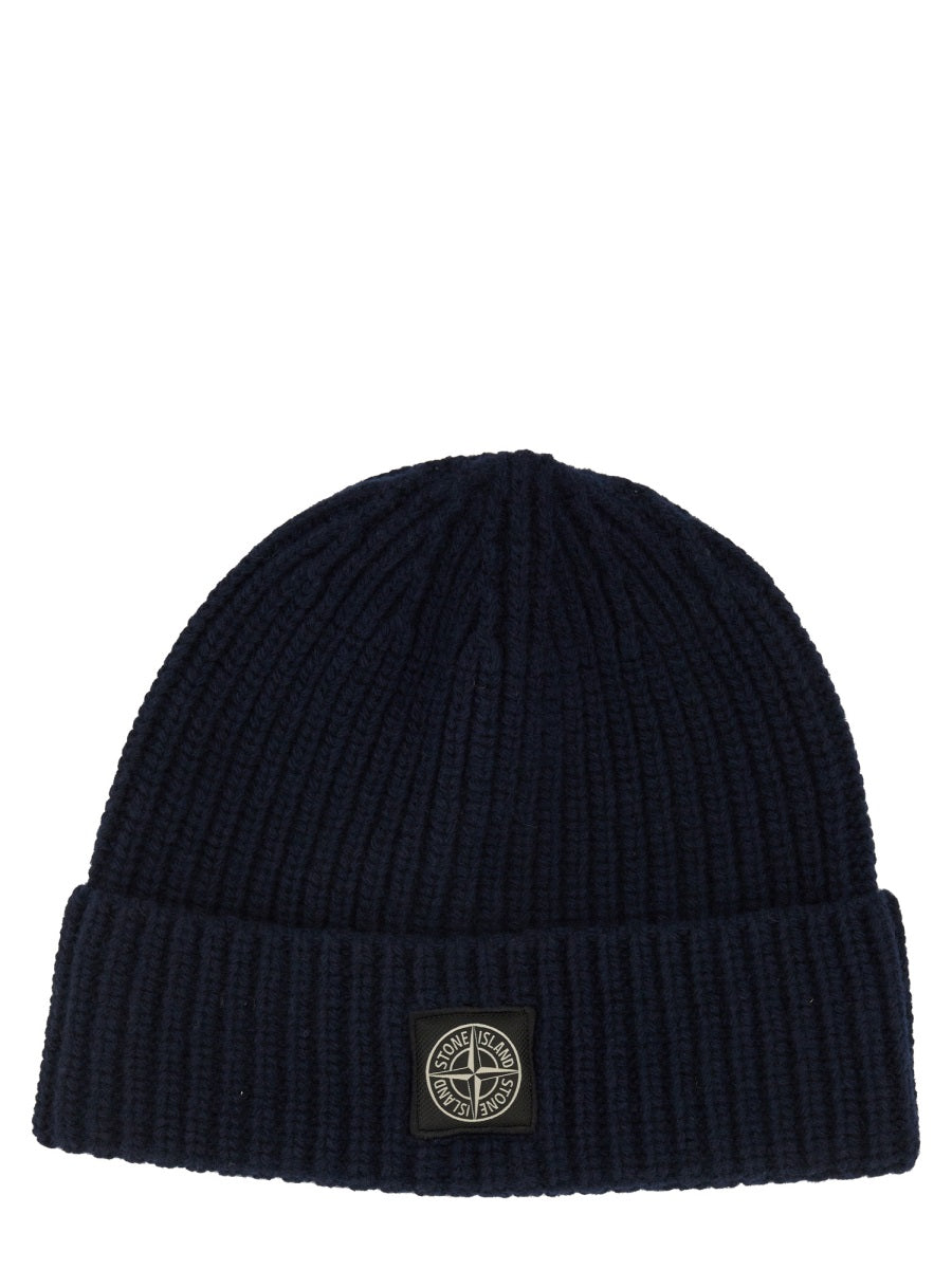 STONE ISLAND Wool Cap with Logo - FW25