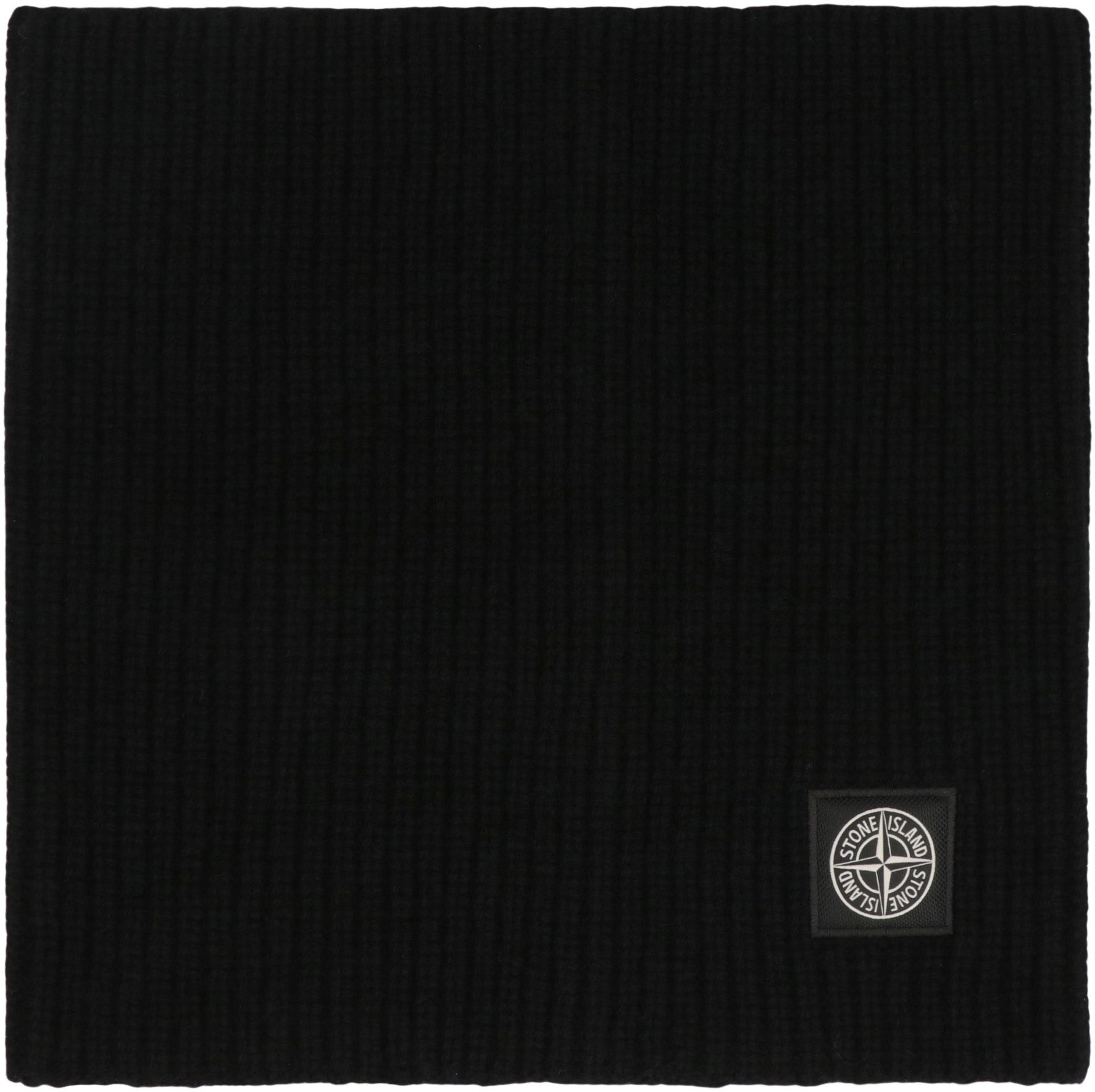 STONE ISLAND Ribbed Knit Scarf with Distinctive Logo