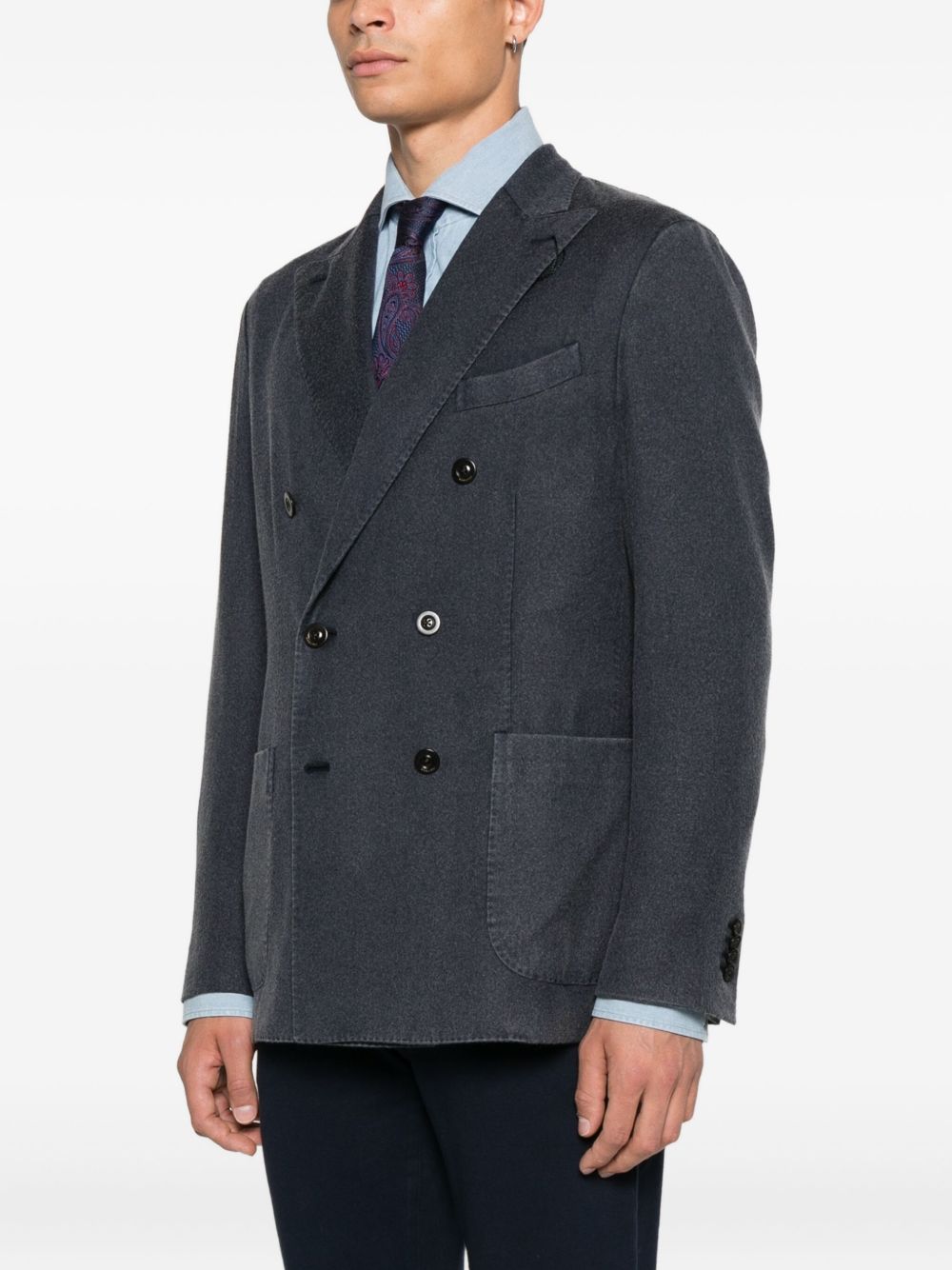 BOGLIOLI Double-Breasted Peak Lapels Coat for Men - FW25 Collection