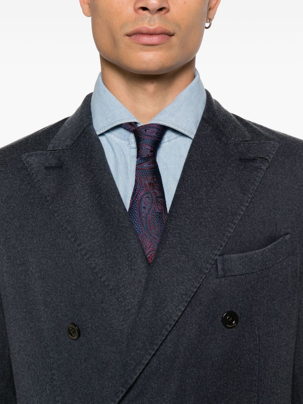 BOGLIOLI Double-Breasted Peak Lapels Coat for Men - FW25 Collection