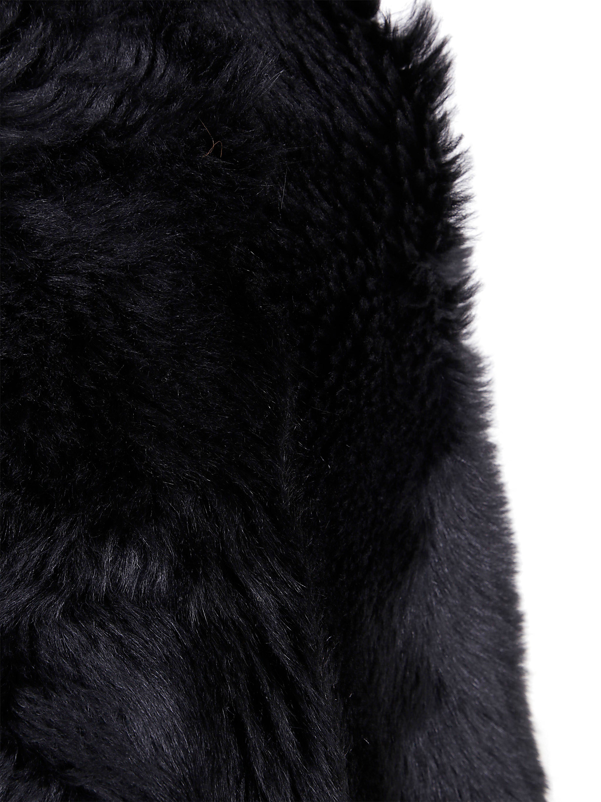 SAPIO Long Haired Lamb Fur Shrug Jacket for Women - FW25