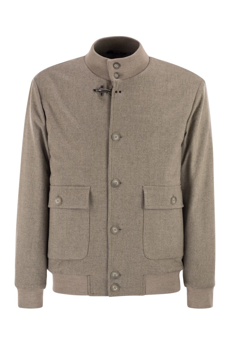 FAY Men's Lightweight Suede Bomber Jacket