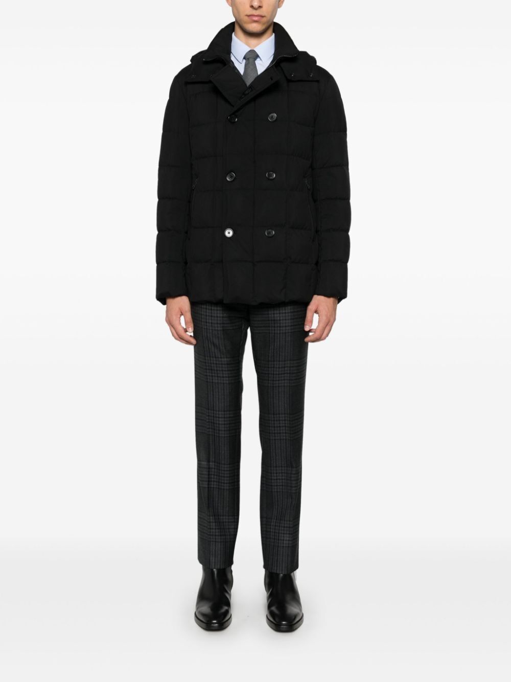 FAY Men's Double Breasted Padded Bomber Jacket