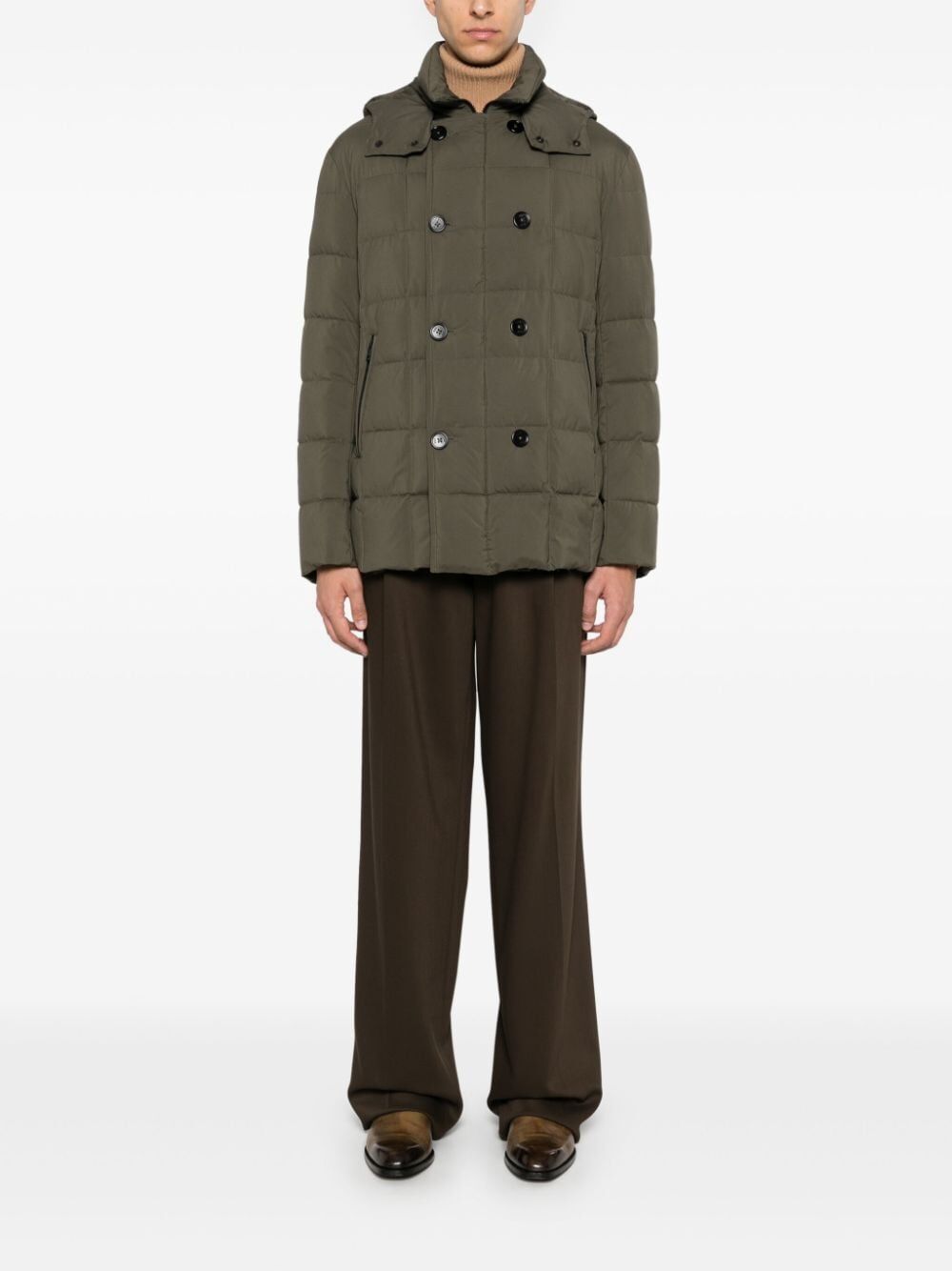 FAY Double Breast Padded Bomber Jacket