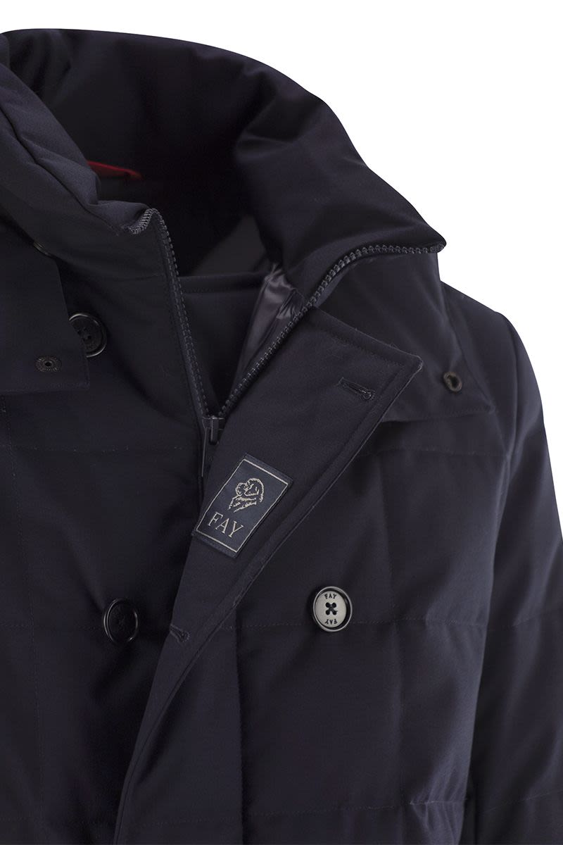 FAY Double-Breasted Down Jacket with Hood